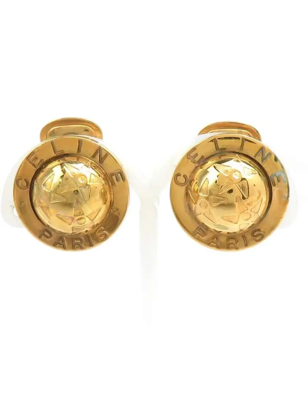 Auth Celine Earrings Gold Metal - #303159C15B